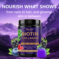 Complément alimentaire en gommes à la biotine naturelle, marque privée OEM, pour la croissance des cheveux, la santé de la peau, des cheveux et des ongles, vitamines, gommes au collagène