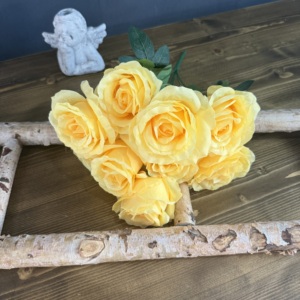 باقة زهور اصطناعية من الحرير المختلط مكونة من 9 رؤوس من نوع آنا روز لعام 2026، مصنوعة يدويًا لتزيين حفلات الزفاف وأعياد الميلاد وعيد الأم والمناسبات - Product Image 6