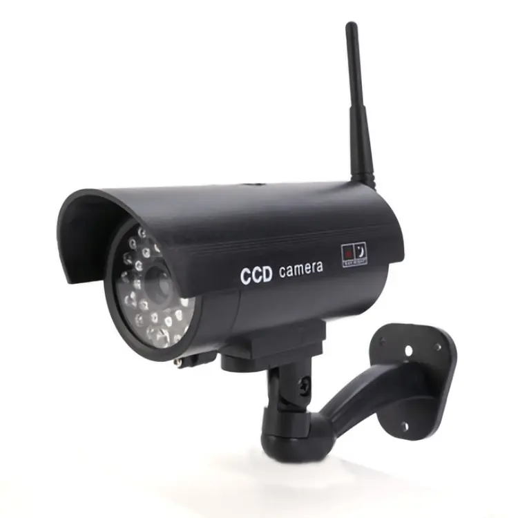 Cámara falsa CCTV, Monitor de simulación con cubierta de lluvia y luz LED roja intermitente