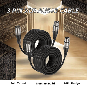 מחבר אודיו 3P נחושת איכותי, כבל מיקרופון XLR זכר לנקבה 3 פינים, 5 מטר 4 מטר 3 מטר - Product Image 2