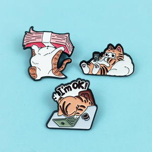 Spilla per gatto da lavoro carina creativa, sono <span class=keywords><strong>Ok</strong></span>, spilla regalo in lega - Product Image 2