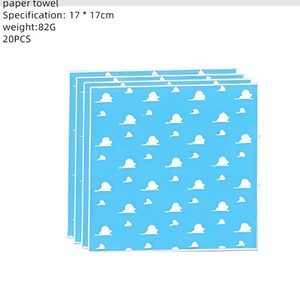 Ensemble de vaisselle jetable sur le thème de la bande dessinée bleue pour fête <span class=keywords><strong>d</strong></span>'<span class=keywords><strong>anniversaire</strong></span>, assiettes en papier pour la <span class=keywords><strong>d</strong></span>écoration de fête <span class=keywords><strong>d</strong></span>'<span class=keywords><strong>anniversaire</strong></span> <span class=keywords><strong>d</strong></span>'enfants - Product Image 4