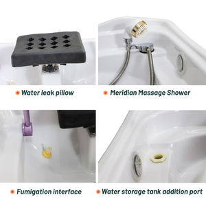 High Quality White <b>Portable</b> Shampoo Basin Barber Shop Movable Shampoo Sink Head Spa Equipment - Product Image 4
