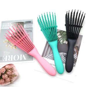 Eight-Claw Private Label Plastic Wet Hair Brush Massage Comb Custom Curve Vent Fast Drying Detangling Hair Brush