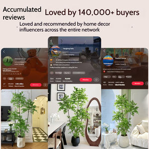 Nandina <span class=keywords><strong>Domestica</strong></span> artificial grande realista y plantas bonsái artificiales pequeñas con maceta de plástico para vegetación de sala de estar - Product Image 6