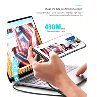 Câble USB C à 90 degrés 60W, câble USB C à angle droit, câble USB C vers USB C plat à 90 degrés