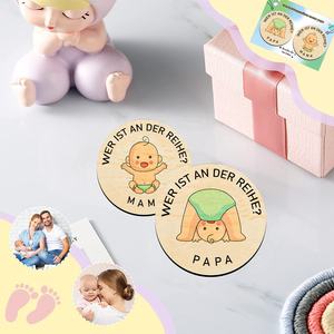 Cadeau de <span class=keywords><strong>grossesse</strong></span> femmes enceintes pièce de décision en bois nouvelle pièce de décision Parent nouveau cadeau Parent double face décision pièce à rabat - Product Image 3