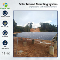 Système de montage solaire au sol résistant à la corrosion KINGSOLAR avec base en béton pour zones ventées, fabricant CE ISO OEM
