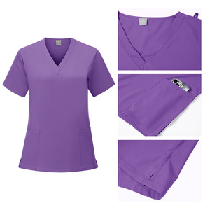 Hzmnoi <b>Scrub</b> Set V Neck Short Sleeve Unisex Medical Uniform Moisture Wicking Hospital <b>Scrubs</b> For Nurses And Doctors - Product Image 2