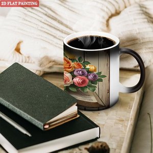 Custom Sports Pattern Magic Mug Frosted Black 11oz <b>Ceramic</b> Heat Sensitive Blank <b>Cup</b> - Product Image 3