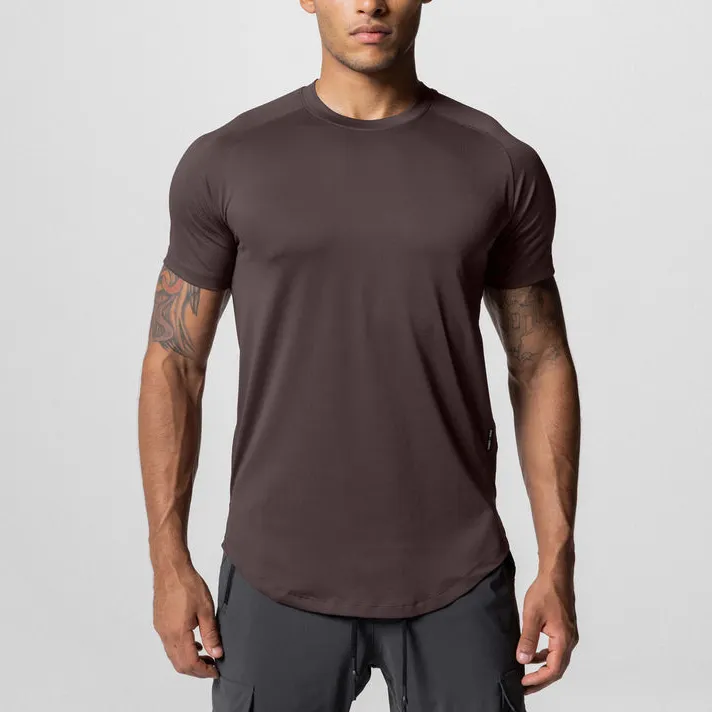 थोक पुरुषों के कपड़े ब्लैंक टीशर्ट कस्टम डिज़ाइन जिम मसल फ़िट टीशर्ट छोटी आस्तीन