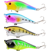 Leurre de pêche artificiel TUOLI en plastique, 6,5 cm, 10 g, 4 couleurs, popper dur pour la pêche en rivière et en lac