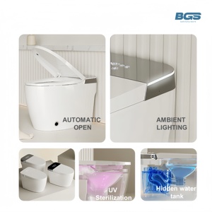 Vật liệu gốm thông minh CHẬU VỆ SINH tự động mở-loại hệ thống điện tử ẩn tank điều khiển từ xa tích hợp P-trap nhà vệ sinh - Product Image 6