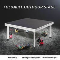 Scène portable en aluminium avec pieds insérables, en alliage 6061-T6, plateforme antidérapante en contreplaqué pour mariages, concerts, expositions et événements