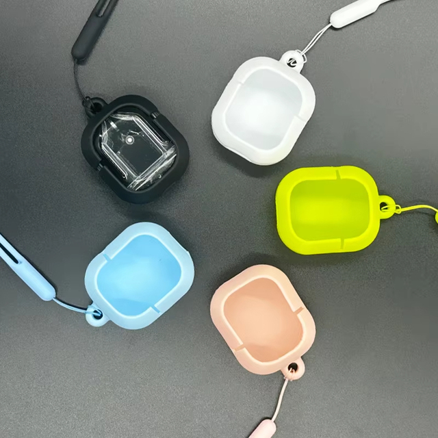 High Quality Thickened Anti-fall Air31 Earbuds Protective Cover Case Silicone Waterproof Earphone Case with Hanging Lanyard