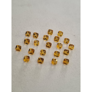 Citrine naturelle taille coussin 4 mm, pierre précieuse jaune en vrac pour la fabrication de bijoux, vente en gros de pierres précieuses - Product Image 1