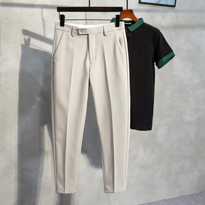 Advanced Drape Pantalons pour hommes Printemps et automne Pantalons <span class=keywords><strong>de</strong></span> <span class=keywords><strong>costume</strong></span> professionnels noirs décontractés pour hommes sans repassage - Product Image 5