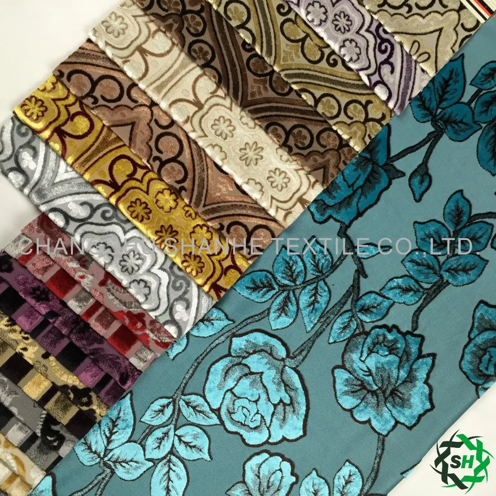 Tapisserie de meubles 100% polyester à motifs floraux, tapisserie jacquard, tissu pour canapé, haute qualité