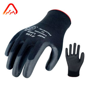 Guantes de seguridad de uso general EN388 aprobados por la <span class=keywords><strong>CE</strong></span> con revestimiento de PU transpirable antideslizante, guantes de trabajo OEM con logotipo personalizado - Product Image 1