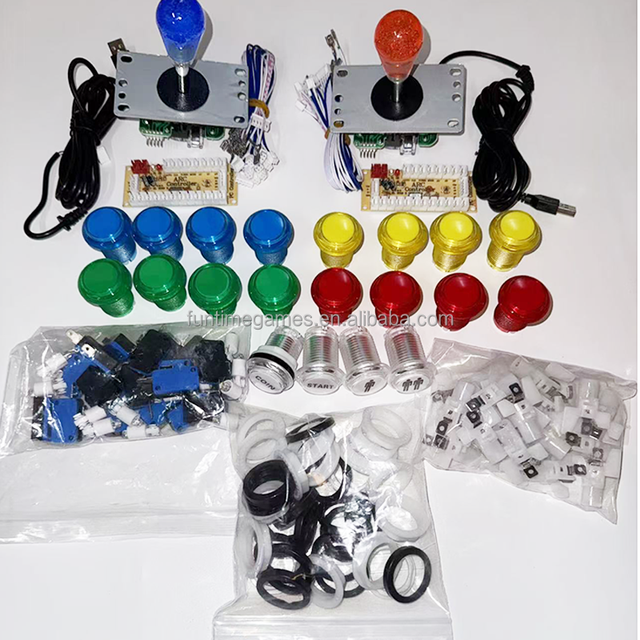 Zero Delay Arcade DIY Kit with Sanwa Style Buttons and Bat Top Joystick for Fighting Games