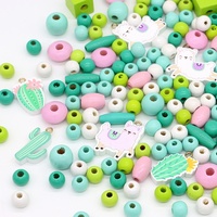Kit de perles en bois personnalisé Llama Cactus, conception sur mesure, OEM, ODM, marque privée, emballage de détail clé en main, vente en gros en vrac, artisanat