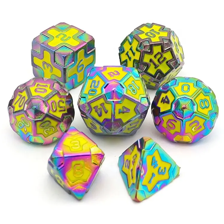 Factory Wholesale D&D RPG Polyhedral Digital Alloy Mini Metal Dice Prohedreal Role-Playing Board Game Accessory