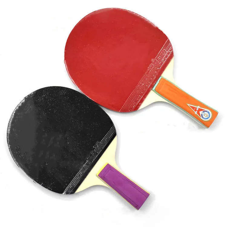 Paquete individual barato para estudiantes, raqueta de ping pong con agarre horizontal, tipo de entrenamiento para niños, bate de tenis de mesa con agarre recto