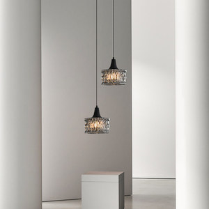 Lampadario Moderno Minimalista di Lusso in Ferro e Vetro <span class=keywords><strong>a</strong></span> Filo, Lampada <span class=keywords><strong>a</strong></span> <span class=keywords><strong>Sospensione</strong></span> LED Nera <span class=keywords><strong>per</strong></span> <span class=keywords><strong>Camera</strong></span> <span class=keywords><strong>da</strong></span> <span class=keywords><strong>Letto</strong></span>/Studio, Luce Sospesa di Alta Gamma - Product Image 3