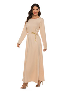 Vestido Interior de Manga Larga de Alta Calidad 2026, 220g, 85% Algodón, con Cinturón, Estilo Dulce y Versátil - Product Image 1