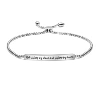Joycuff Minimalist takı İlham gümüş ayarlanabilir kazınmış yazılı bilezik hediyeler Unisex