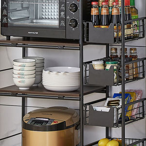 Étagère de rangement multifonctionnelle autoportante à 5 niveaux de haute qualité pour four à micro-ondes, avec chariot amovible, vente en gros - Product Image 4