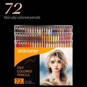 <span class=keywords><strong>BRUTFUNER</strong></span> 26/50/72 tons de peau à base d'huile pré-aiguisé 3.8mm boîte de papier de plomb enfants artiste livre de coloriage Portrait crayons de couleur - Product Image 4