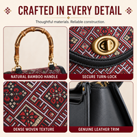 Sac à main en cuir véritable pour femme, avec poignée en bambou, sac à bandoulière de luxe de créateur, idéal pour un usage quotidien