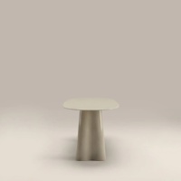 Table à manger ovale contemporaine pour 8 personnes, plateau en verre trempé avec pieds brillants, design sculptural, montage facile
