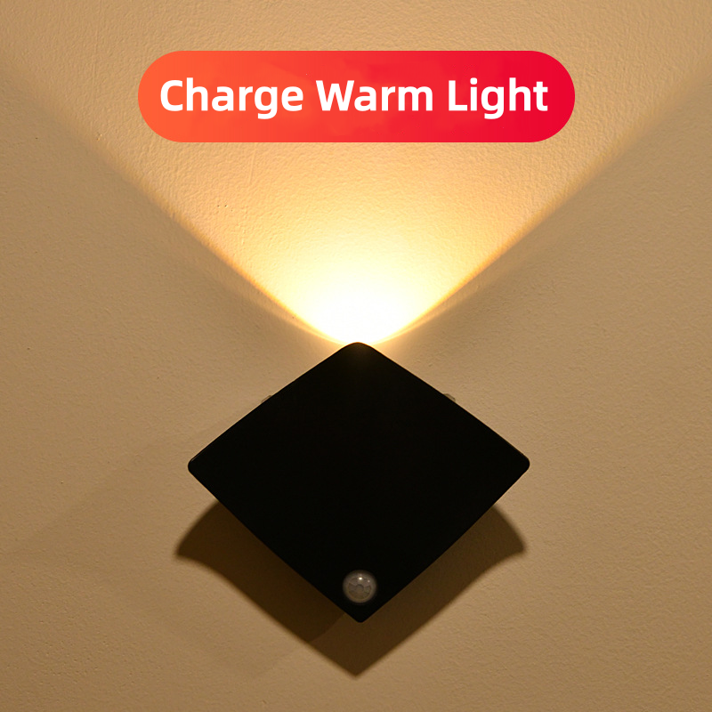 Lumière chaude rechargeable noire [Induction 24h/24 et 7j/7]