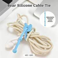 Attaches de câbles en silicone réglables, réutilisables et légères pour organiser les fils de bureau – Sangles universelles pour câbles de charge et fils