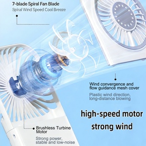 Ventilateur de refroidissement portable pliable en plastique rechargeable 2500 mAh, mini turbo, pour extérieur - Product Image 4