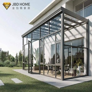Kits de véranda en aluminium modernes et mobiles, alimentés à l'énergie solaire, écologiques, pour villas, jardins extérieurs, serres en verre portables, serres vertes complètes - Product Image 2