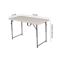 Table de salle à manger d'extérieur en plastique HDPE, robuste et durable, design portable, mobilier d'entrée moderne, 4 places, directement de l'usine