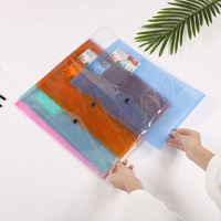 Classeur à fermeture à pression, sac de rangement transparent, porte-documents épaissi, classeur pour fournitures artistiques A3, pochette pour reçus, et