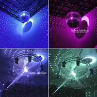 Équipement de salle sensorielle autisme 25cm miroir boule réfléchissante lumière LED boule de verre rotative pour décor de chambre sensorielle