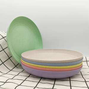 Venta al por Mayor de Fábrica: Platos Redondos Grandes Ecológicos de Paja de Trigo y PP de Grado Alimenticio para Camping, Paquete Multicolor - Product Image 2