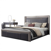 Ensemble de meubles de chambre à coucher Lit moderne de luxe taille king Lit double en cuir confortable pour la chambre à coucher