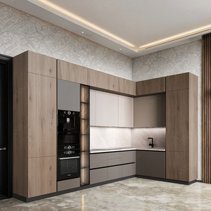 Hiện Đại Sang Trọng Tùy Chỉnh Nhà Bếp Tủ Phật Sơn Nhà Máy Pet Kết Thúc Gỗ Carcass Tu Sửa Với Đảo Thiết Kế Hoàn Chỉnh Nhà Bếp - Product Image 6