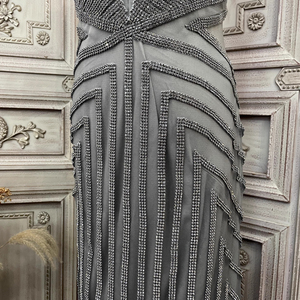 Áo dài thanh lịch thêu màu xám - Product Image 3