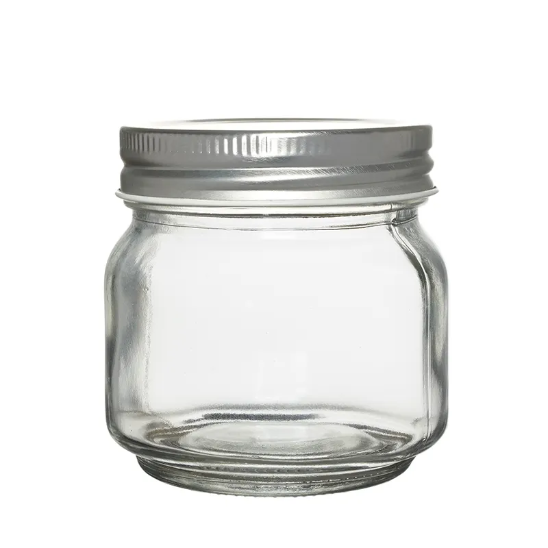 Berlin Verpackung Lebensmittel qualität Marmelade Honig Essiggurken Gelee Mini Einmach gläser 250ml Clear Square Glass Saucen Glas