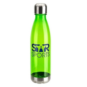 Bouteilles vides rondes en plastique pour soda, sans BPA, en Tritan transparent avec couvercle et base métalliques, 20oz 600ml - Product Image 2