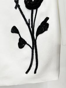 欧迪娜时尚优雅水钻花珠长袖短晚礼服中庸晚礼服 - Product Image 6