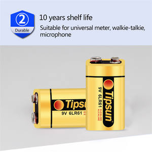 6lr61 9 в долговечная батарея 560 мАч 9 В сухая батарея Щелочная неперезаряжаемая батарея - Product Image 2