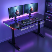 Table de jeu AOR E-sports avec plateau en fibre de carbone, contrôle de hauteur à trois vitesses avec mémoire, éclairage RGB, vente en gros d'usine